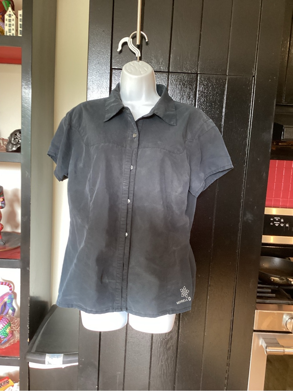Short Sleeve Button-Down Shirt - Slate Gray
